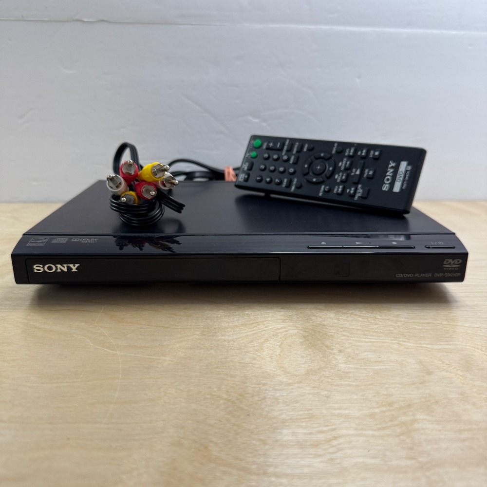 Sony DVP-SR210P Compact DVD Player with Remote RMT-D197A and AV Cables Black